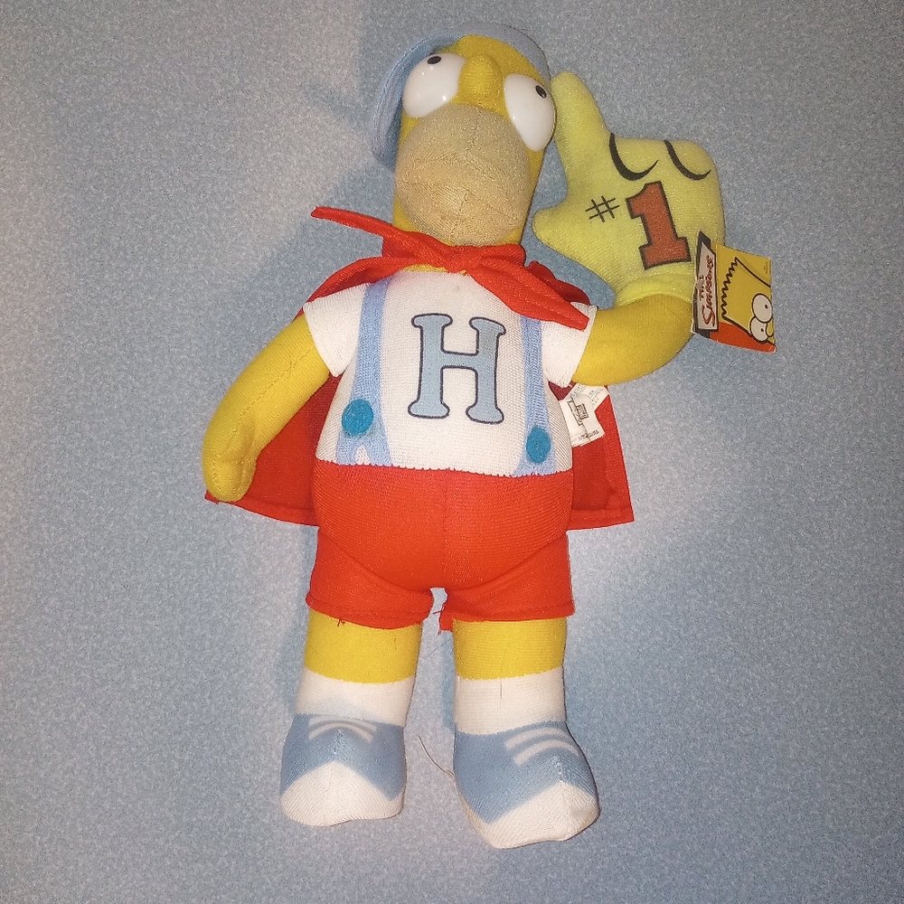 Homer Simpson Plush Toy with Red Cape